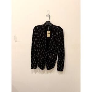 Cut 25 Notched Printed Single-Breasted Blazer Jacket Black/White Women's Size 4